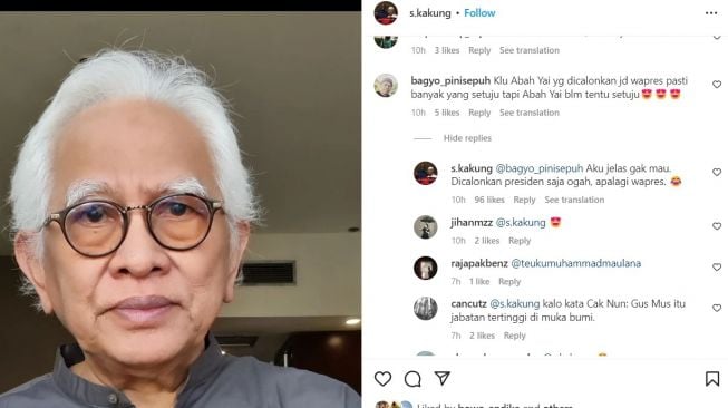 Komentar Menohok Gus Mus Didorong Jadi Cawapres 2024: Dicalonkan Presiden Saja Ogah, Apalagi Wapres