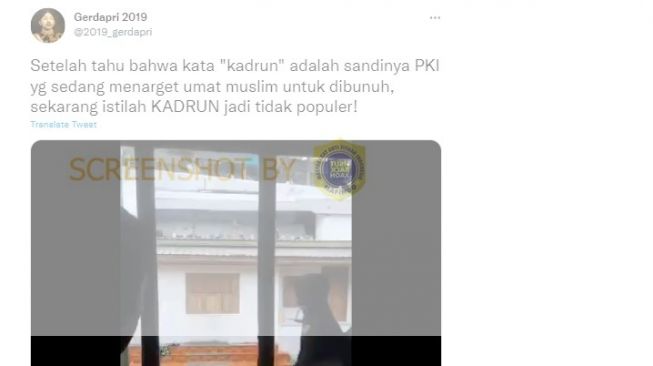 CEK FAKTA: Kata 'KADRUN' adalah Sandi PKI untuk Menargetkan Pembunuhan Umat Islam, Benarkah?