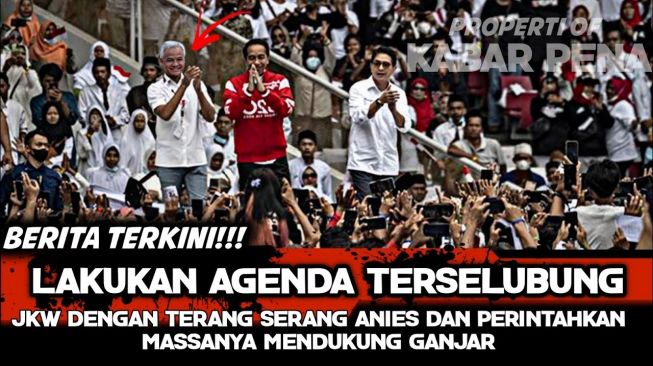 Unggahan yang mengklaim Jokowi perintahkan relawan untuk dukung Ganjar. (YouTube/KABAR PENA)