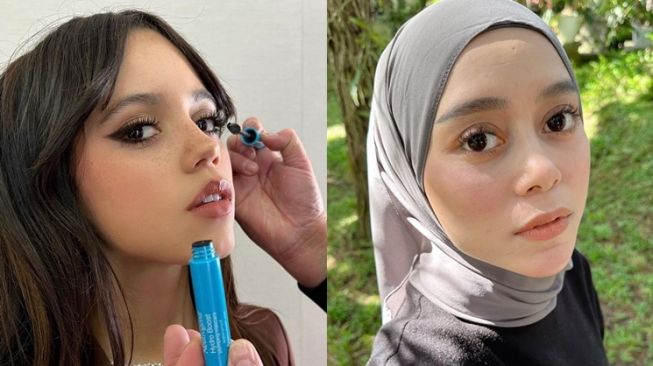 Salah satu kolase potret Jenna Ortega dan Lesti Kejora yang dibilang bak pinang dibelah dua (Suara.com)