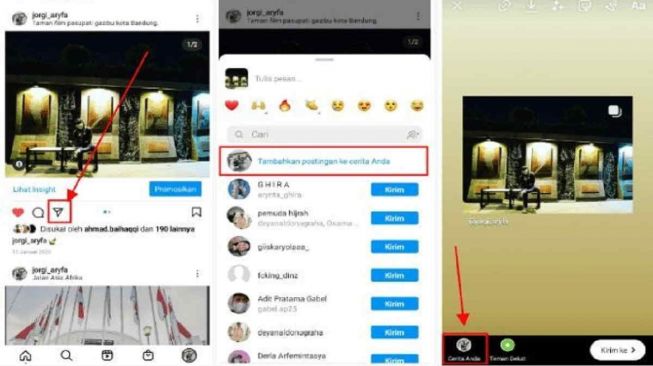 Cara Share Postingan IG ke Story dan Media Sosial Lainnya