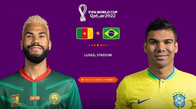 Cara Nonton Live Streaming Kamerun vs Brasil Piala Dunia 2022, Ini Prediksi Skornya