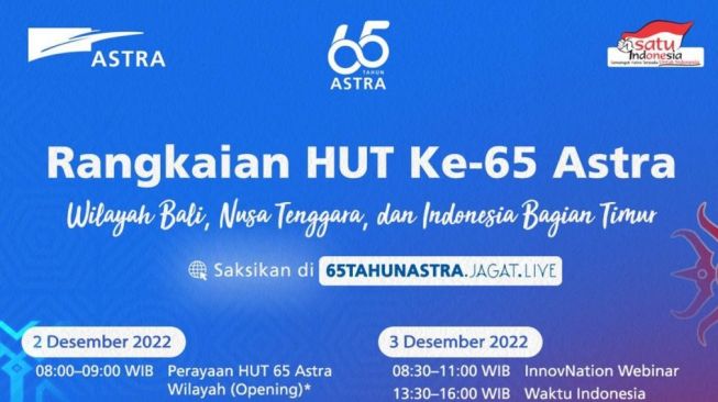 Rangkaian HUT Ke-65 Astra Wilayah Bali, Nusa Tenggara, Indonesia Bagian Timur 2-4 Desember 2022 [Astra].