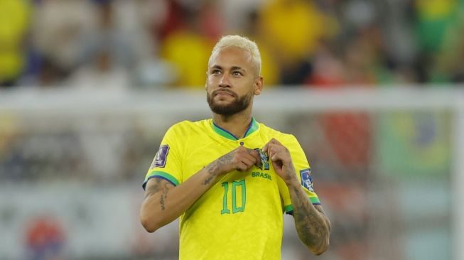Striker timnas Brasil, Neymar tampil di Piala Dunia 2022. [Odd ANDERSEN / AFP]