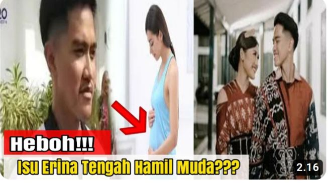 Postingan video yang klaim Erina hamil muda (YouTube/ Informasi Selebriti).