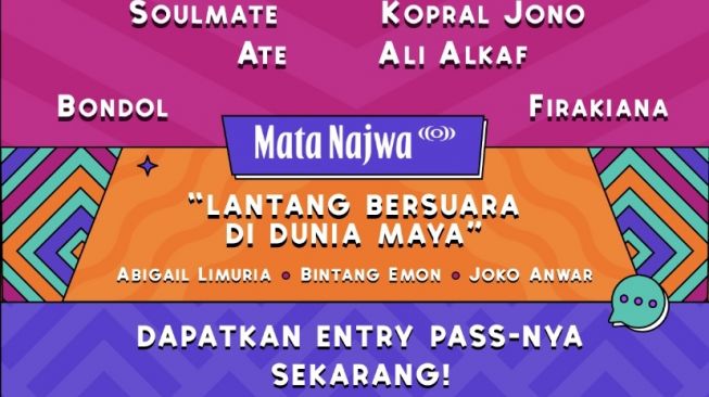 Festival Generasi Happy pun menghadirkan talkshow ‘Mata Najwa’ bersama Najwa Shihab, yang mengusung tema “Lantang Bersuara di Dunia Maya”. Tidak sendiri, Najwa mengajak Joko Anwar, Bintang Emon, dan Abigail Limuria. (Dok: Tri)