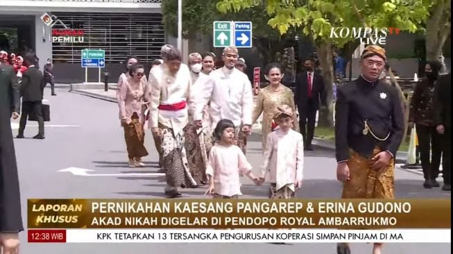 Suasana pernikahan Kaesang Pangarep dan Erina Gudono [YouTube: Kompas TV]