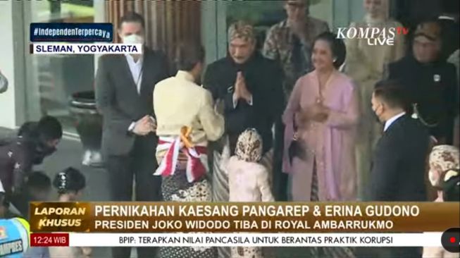 Suasana pernikahan Kaesang Pangarep  dan Erina Gudono [YouTube: Kompas TV]