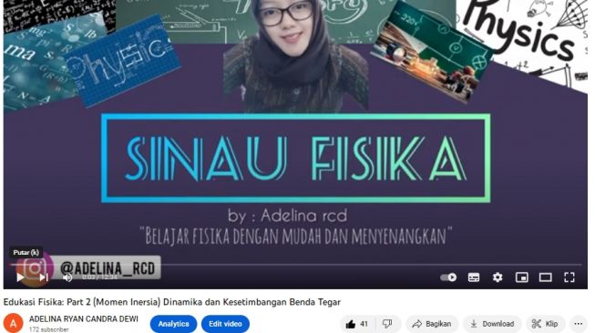 Salah satu kanal Youtube pembelajaran guru (Ist)