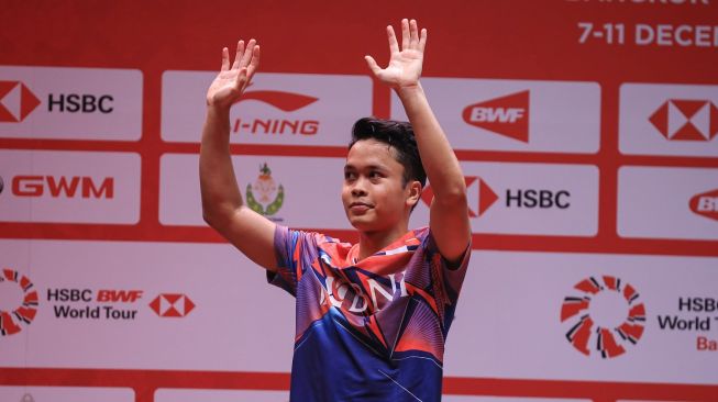 Tunggal putra Indonesia Anthony Sinisuka Ginting menjadi runner-up BWF World Tour Finals 2022 yang berlangsung di Bangkok, Thailand, Minggu (11/12/2022). (dok.PBSI) 