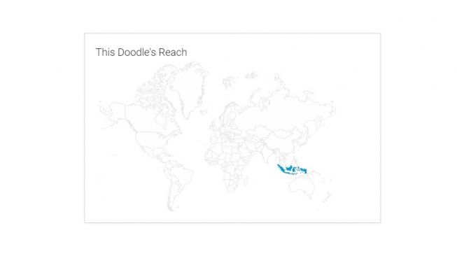 Peta munculnya doodle Donald Pandiangan. (Screenshot)