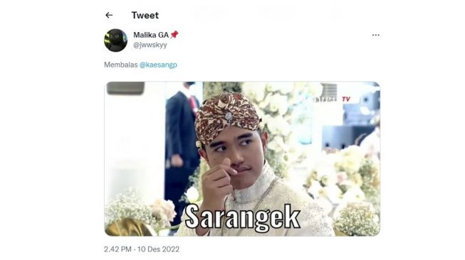 Meme Kaesang. (screenshot)