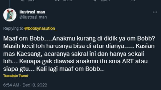 Waduh! Netizen Sentil Bobby Nasution Soal Tingkah Nahyan yang Hanya Pakai Kutang: Anakmu Kurang Dididik?