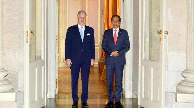 Presiden Joko Widodo atau Jokowi saat bertemu dengan Raja Belgia Philippe Leopold Louis Marie di Istana Laeken, Brussels pada Rabu (14/12/2022). [Muchlis Jr - Biro Pers Sekretariat Presiden]