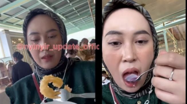 Heboh Cewek Hijab Review Hidangan Pernikahan Kaesang-Erina Padahal Makan Gratis: Lu Sapa Mbak? Chef Juna?