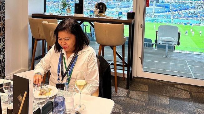  Felicia Hutapea Nonton Piala Dunia 2022  (Instagram/feliciahutapeaaa)