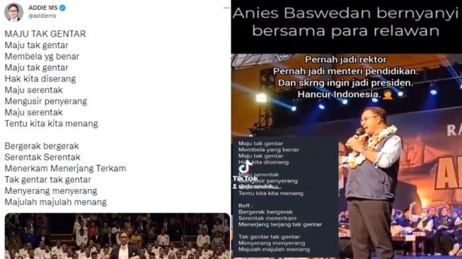 Addie MS Diduga 'Tampol' Anies Pakai Video Orkestra Maju Tak Gentar, Buntut Tak Hafal Lirik?