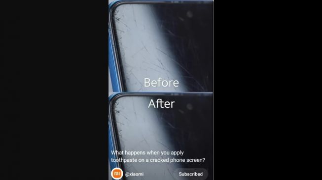 Xiaomi peringatkan penggunaan pasta gigi pada layar retak smartphone. [Gizmochina]