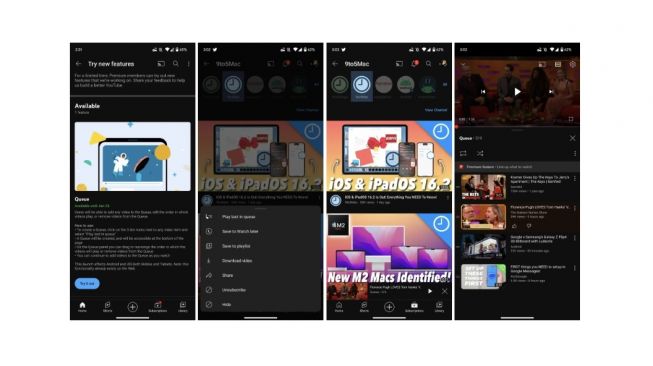 Fitur baru YouTube, tambahkan ke antrean. [9to5google]