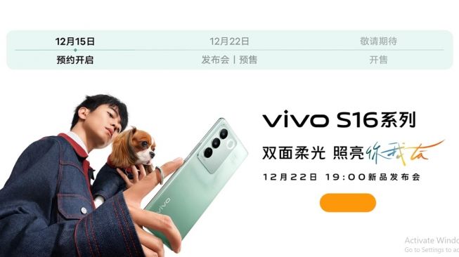 Vivo S16 Dipastikan Rilis 22 Desember, Ini Bocoran Spesifikasinya