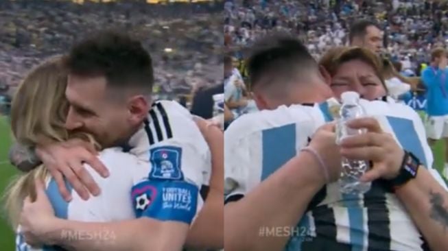 Doanya Mustajab, Momen Ibu Lionel Messi Berlari Peluk Anaknya Setelah Argentina Menang di Piala Dunia Bikin Terharu