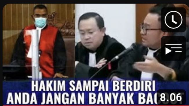 Klaim yang menyebut Hakim Iman Wahyu naik pitam di persidangan (YouTube/ Politik Jawa).