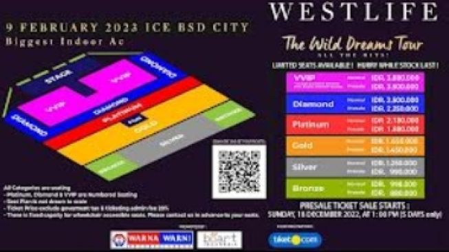 Harga tiket konser Westlife [Boart Indonesia]