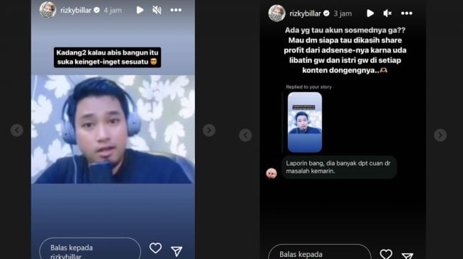 Rizky Billar ancam laporkan pria yang bikin konten melalui kasus KDRT-nya (Instagram/@rizkybillar)