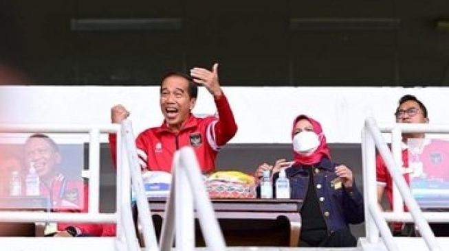 Potret Bahagia Jokowi Saat Indonesia Kalahkan Kamboja: Semoga Bisa Pemenang