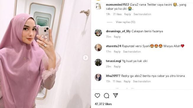 Netizen geruduk Instagram Citra Kirana. (Instagram)