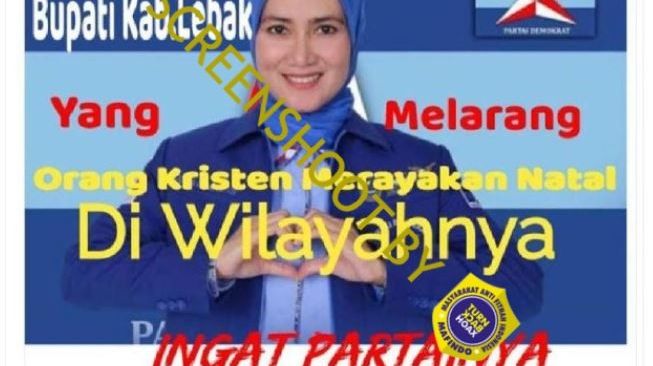 Kabar Bupati Lebak melarang orang Kristen merayakan Natal di wilayahnya. (Foto: turnbackhoax.id)