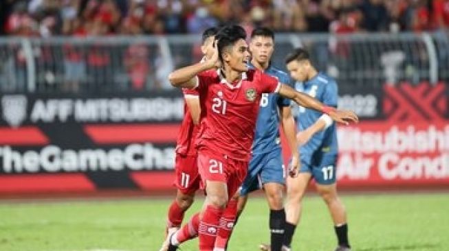 Pemain Timnas Indonesia Ramachan Sananta rayakan golnya ke gawang Brunei Darussalam dalam pertandingan kedua Grup A Piala AFF 2022 yang berlangsung di Stadion Kuala Lumpur Malaysia, Senin (26/12/2022). [Twitter PSSI]