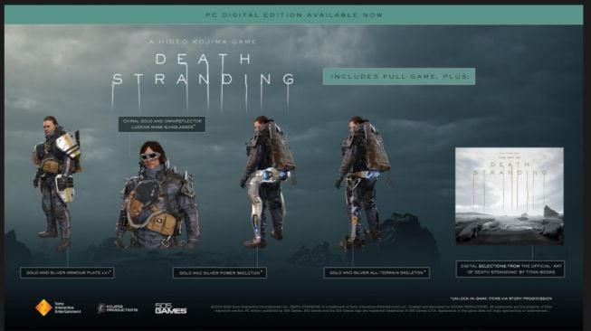 Death Stranding gratis bisa diunduh di Epic Games hari ini, Senin (26/12/2022). [Screenshot: Epic Games]