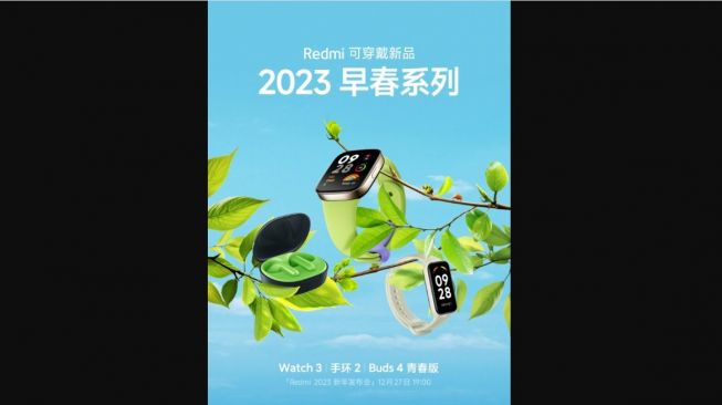 Teaser Redmi Watch 3, Redmi Band 2 dan Redmi Buds 4 Lite. [Gizmochina] 