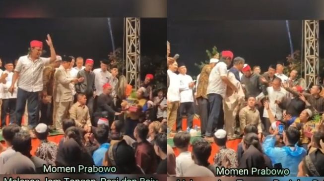 Lepas Jam Tangan sampai Baju, Prabowo Bagikan Barangnya ke Jamaah Sinau Bareng Cak Nun Tuai Pro Kontra