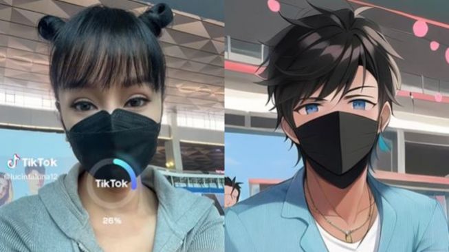 Hasil filter anime Lucinta Luna. (TikTok/ lucintaluna12)