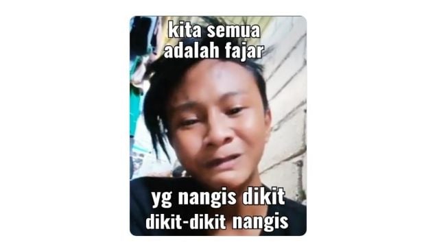 Meme Fajar sadboy. (Twitter/pejabatuiter)