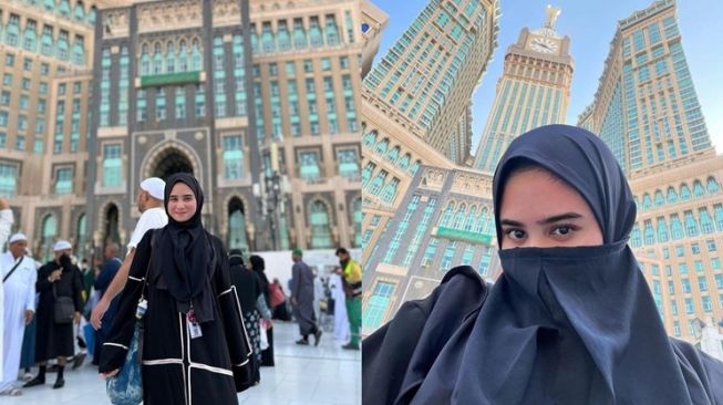 Potret artis pakai cadar saat umrah (Instagram/@tissabiani)