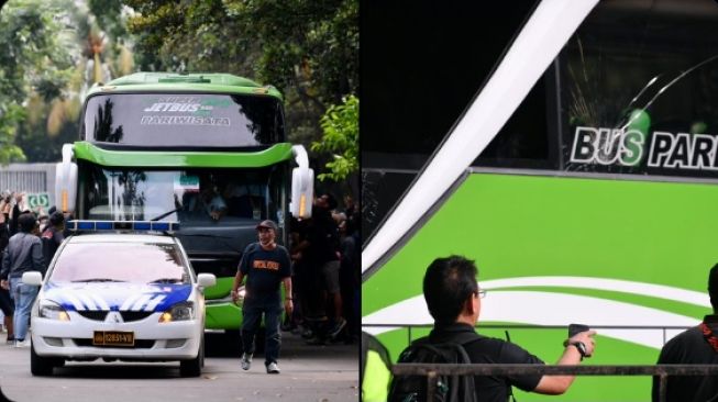 Bus Timnas Thailand Diserang Massa di GBK, Kaca Pecah