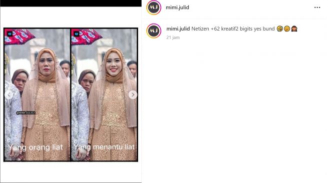 Meme Ibu kandung dan suami Norma Risma yang selingkuh (Instagram/@mimi.julid)