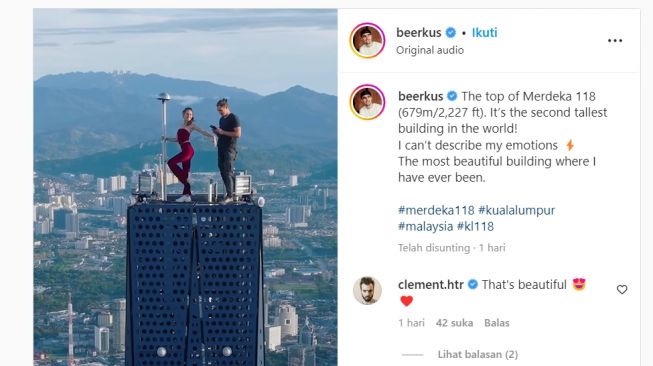 Ngeri! Nekat Panjat Gedung Tertinggi di Malaysia, Sejoli Ini Diburu Polisi