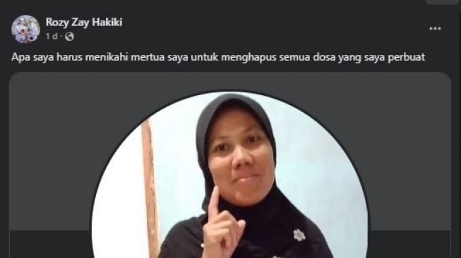 Rozy Zay Hakiki berniat menikahi mertuanya (Facebook)