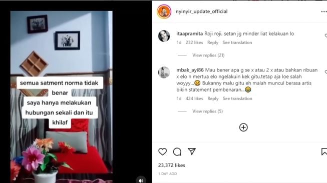 Bikin Klarifikasi, Ngaku Baru Sekali ML Bareng Ibu Mertua: Rozy, Setan Juga Minder Liat Kelakuan Lo!