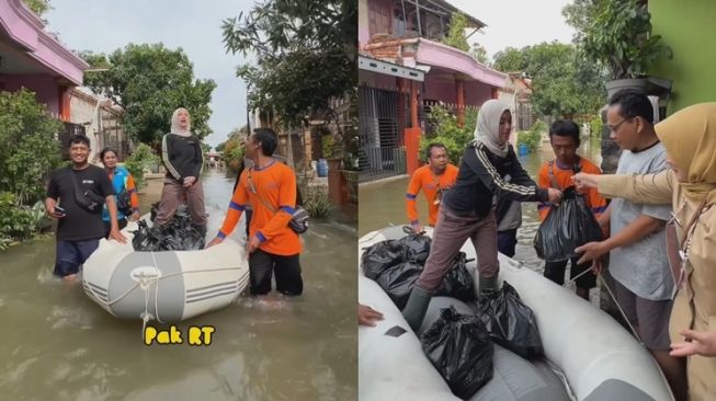 Momen Chacha Frederica Blusukan ke Daerah Banjir (instagram/@chafrederica)