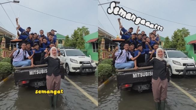 Momen Chacha Frederica Blusukan ke Daerah Banjir (instagram/@chafrederica)