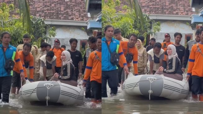 Momen Chacha Frederica Blusukan ke Daerah Banjir (instagram/@chafrederica)