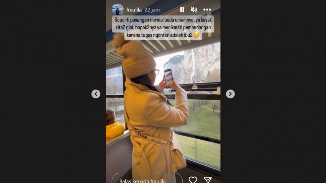 Erina Gudono sibuk bikin konten pemandangan Swiss (Instagram/@fraulila)