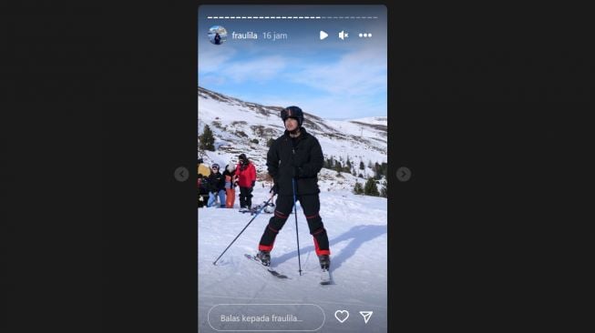 Kaesang Pangarep ketika bermain ski (Instagram/@fraulila)