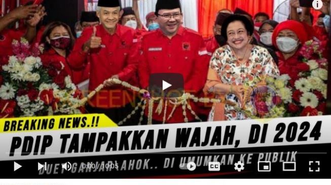 CEK FAKTA: PDIP Umumkan Duet Ganjar dan Ahok ke Publik Sebagai Capres dan Cawapres Pemilu 2024, Benarkah?