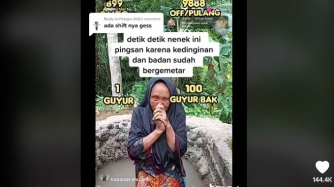 Seorang Nenek Rela Guyur Badan hingga Gemetaran Demi Gift TikTok, Netizen: Squid Game Real Life